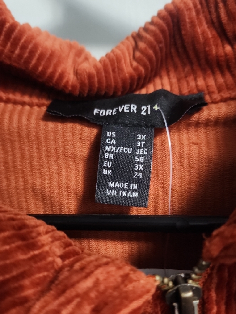 Forever 21 Rust Corduroy Short-Sleeve Zip Romper - Picture 3 of 4